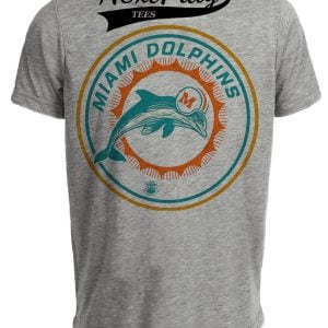 Miami Dolphins Retro Football 1966 Artwork Heather Gray Sublimated T-Shirt