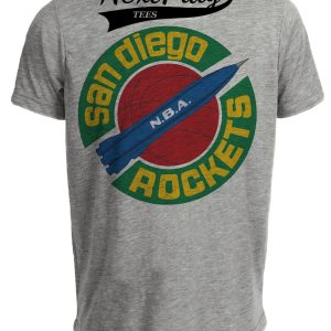 San Diego Rockets Retro Basketball 1967 Artwork Heather Gray Sublimated T-Shirt