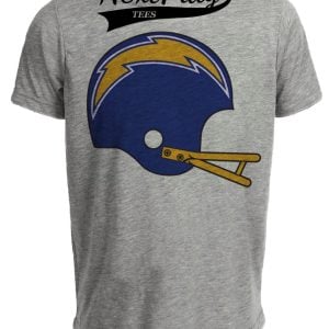 Los Angeles Chargers Retro Football 1974 Artwork Heather Gray Sublimated T-Shirt