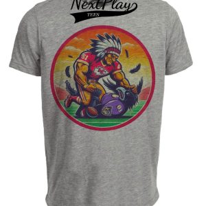 Kansas City Chiefs vs. Baltimore Ravens Retro Rivalry Football Mascot 1998 Artwork Heather Gray Sublimated T-Shirt