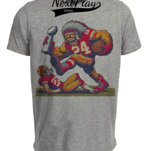 Kansas City Chiefs vs. San Francisco 49ers Retro Rivalry Super Bowl Champs Football Artwork Heather Gray Sublimated T-Shirt