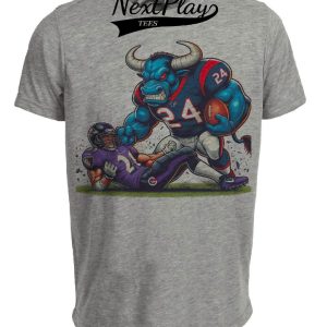 Houston Texans vs. Baltimore Ravens Retro Rivalry Football Artwork Heather Gray Sublimated T-Shirt