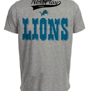 Detroit Lions Retro Football 1979 Artwork Heather Gray Sublimated T-Shirt