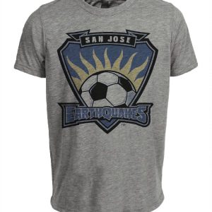 San Jose Earthquakes Retro Soccer Artwork Heather Gray Sublimated T-Shirt