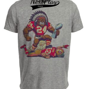 Kansas City Chiefs vs. San Francisco 49ers Retro Rivalry Super Bowl Champs Football Artwork Heather Gray Sublimated T-Shirt