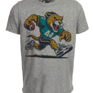 Jacksonville Jaguars Vintage Retro Football Mascot Artwork Heather Gray Sublimated T-Shirt