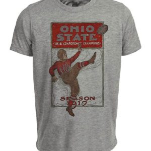 Ohio State Buckeyes Retro 1917 Artwork Heather Gray Sublimated T-Shirt