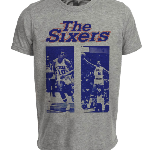 Philadelphia 76ers Retro Basketball 1977 Artwork Heather Gray Sublimated T-Shirt