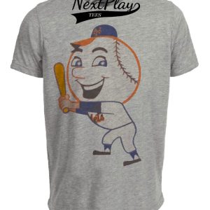 New York Mets Retro Mr. Met Baseball 1963 Artwork Heather Gray Sublimated T-Shirt