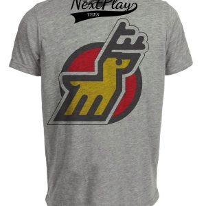 Michigan Stags Retro Hockey 1975 Artwork Heather Gray Sublimated T-Shirt