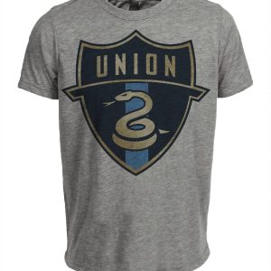 Philadelphia Union Retro Soccer Artwork Heather Gray Sublimated T-Shirt