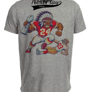 Kansas City Chiefs vs. San Francisco 49ers Retro Rivalry Super Bowl Champs Football Artwork Heather Gray Sublimated T-Shirt