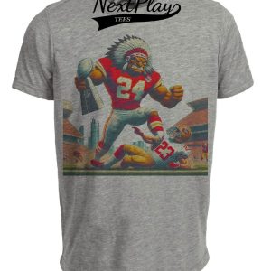 Kansas City Chiefs vs. San Francisco 49ers Retro Rivalry Super Bowl Champs Football Artwork Heather Gray Sublimated T-Shirt