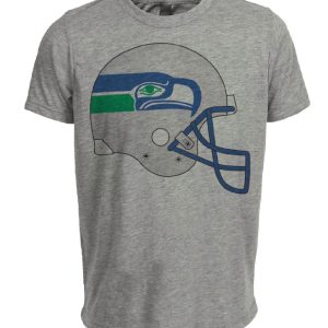 Seattle Seahawks Retro Football 1977 Artwork Heather Gray Sublimated T-Shirt