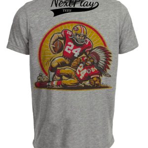San Francisco 49ers vs. Kansas City Chiefs Retro Rivalry Football Mascot 1999 Artwork Heather Gray Sublimated T-Shirt