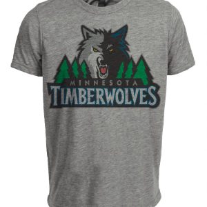 Minnesota Timberwolves Retro Basketball 1996 Artwork Heather Gray Sublimated T-Shirt