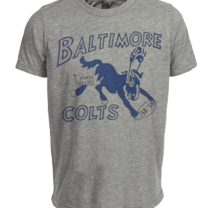 Indianapolis Baltimore Colts Team Retro World Champs 1958 Artwork Football Heather Gray Sublimated T-Shirt