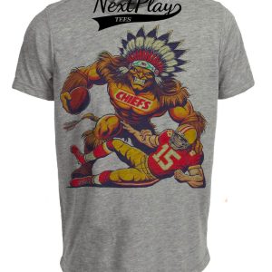 Kansas City Chiefs vs. San Francisco 49ers Retro Rivalry Football Mascot 1975 Artwork Heather Gray Sublimated T-Shirt