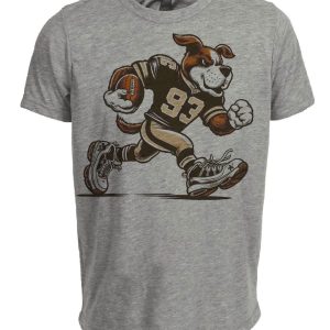 New Orleans Saints Retro Football Mascot Artwork Heather Gray Sublimated T-Shirt