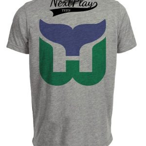 Hartford Whalers Retro Hockey 1981 Artwork Heather Gray Sublimated T-Shirt