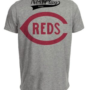 Cincinnati Reds Retro Baseball 1917 Artwork Heather Gray Sublimated T-Shirt