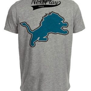 Detroit Lions Retro Football 1985 Artwork Heather Gray Sublimated T-Shirt