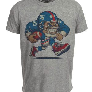 New York Giants Retro Football Mascot Artwork Heather Gray Sublimated T-Shirt