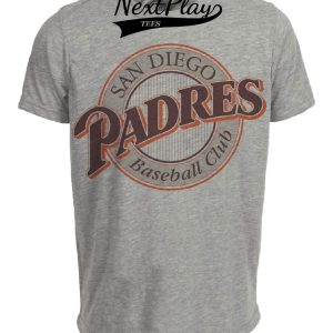San Diego Padres Retro Baseball 1990 Artwork Heather Gray Sublimated T-Shirt