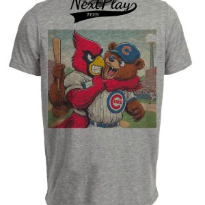 St. Louis Cardinals vs. Chicago Cubs Retro Rivalry Baseball 2002 Artwork Heather Gray Sublimated T-Shirt