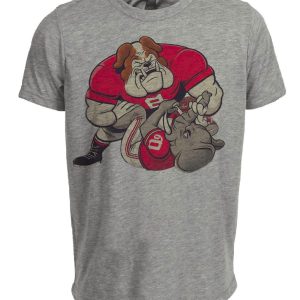 Georgia Bulldogs vs. Alabama Crimson Tide Retro Rivalry Football Mascot 1968 Artwork Heather Gray Sublimated T-Shirt