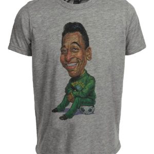 Pelé Brazil Retro 1958 Artwork Caricature Soccer Futbol Heather Gray Sublimated T-Shirt