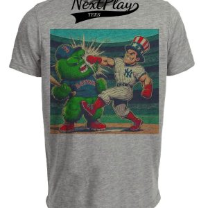 New York Yankees vs. Boston Red Sox Retro Rivalry Baseball 1985 Artwork Heather Gray Sublimated T-Shirt