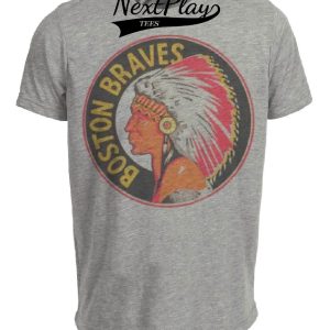 Boston Braves Retro Baseball 1945 Artwork Heather Gray Sublimated T-Shirt