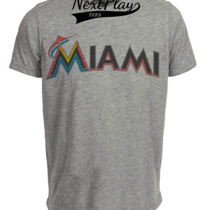 Miami Marlins Vintage Baseball 2010 Artwork Heather Gray Sublimated T-Shirt