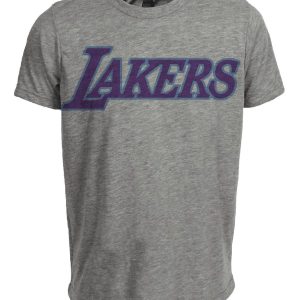 Los Angeles Lakers Retro Basketball 1975 Artwork Heather Gray Sublimated T-Shirt