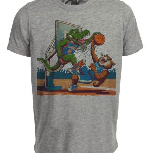 Florida Gators vs. Kentucky Wildcats Retro Rivalry Basketball 1997 Artwork Heather Gray Sublimated T-Shirt