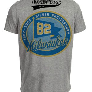 Milwaukee Brewers Retro Baseball 1982 Artwork Heather Gray Sublimated T-Shirt