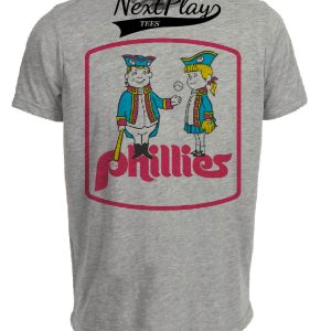 Philadelphia Phillies Retro Baseball 1976 Artwork Heather Gray Sublimated T-Shirt