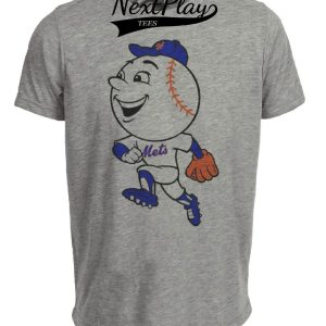 New York Mets Retro Baseball 1995 Artwork Heather Gray Sublimated T-Shirt