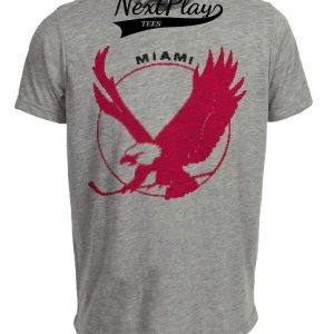 Miami Screaming Eagles Retro Hockey 1975 Artwork Heather Gray Sublimated T-Shirt