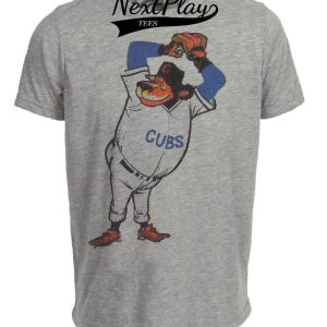 Chicago Cubs Retro Baseball 1969 Artwork Heather Gray Sublimated T-Shirt