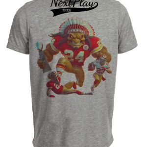Kansas City Chiefs vs. San Francisco 49ers Retro Rivalry Super Bowl Champs Football Artwork Heather Gray Sublimated T-Shirt