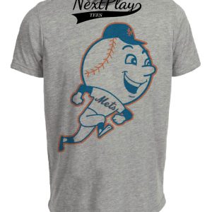 New York Mets Vintage Mr. Met Baseball 1964 Artwork Heather Gray Sublimated T-Shirt