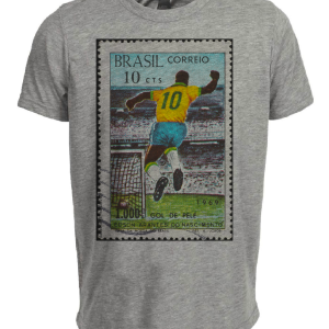 Pelé Brazil Retro 1969 Artwork Soccer Futbol Heather Gray Sublimated T-Shirt