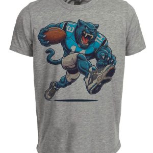 Carolina Panthers Vintage Retro Football Mascot Artwork Heather Gray Sublimated T-Shirt