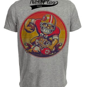 San Francisco 49ers vs. Kansas City Chiefs Retro Rivalry Football Mascot 2008 Artwork Heather Gray Sublimated T-Shirt