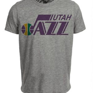 Utah Jazz Retro Basketball 1979 Artwork Heather Gray Sublimated T-Shirt