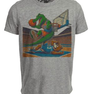 Florida Gators vs. Kentucky Wildcats Retro Rivalry Basketball 1990 Artwork Heather Gray Sublimated T-Shirt
