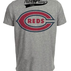Cincinnati Reds Retro Baseball 1942 Artwork Heather Gray Sublimated T-Shirt