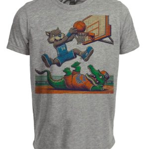Kentucky Wildcats vs. Florida Gators Retro Rivalry Basketball 1988 Artwork Heather Gray Sublimated T-Shirt